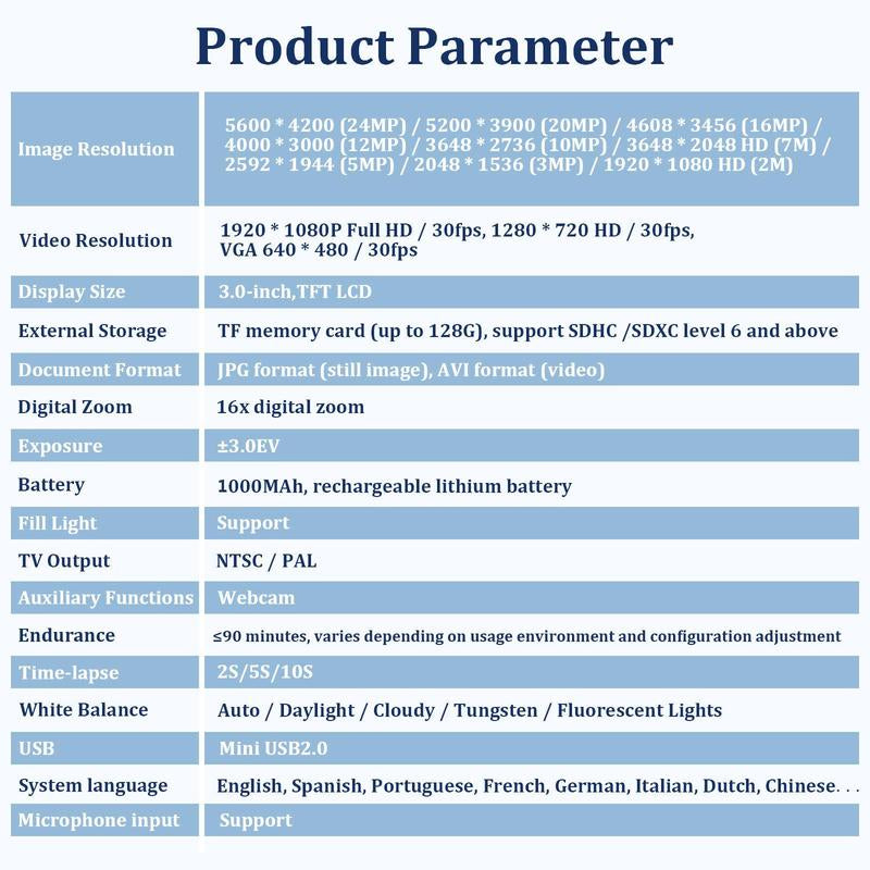 Dvc Camera, Full HD 1080P Video Recorder, 3-Inch