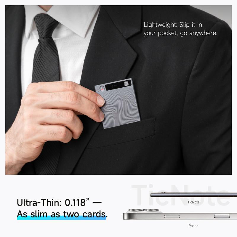 Mobvoi Ticnote Agentic AI Notetaker Translator Voice Recorder