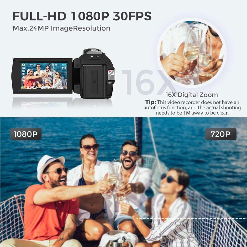 Dvc Camera, Full HD 1080P Video Recorder, 3-Inch