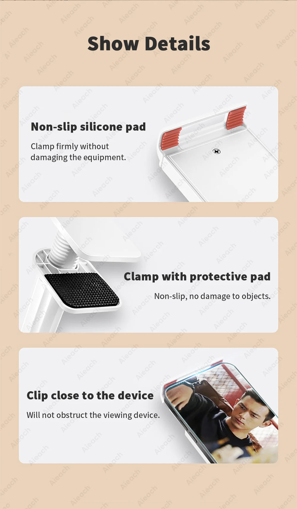 Tablet Bracket for Bed Desk Gooseneck Tablet Stand