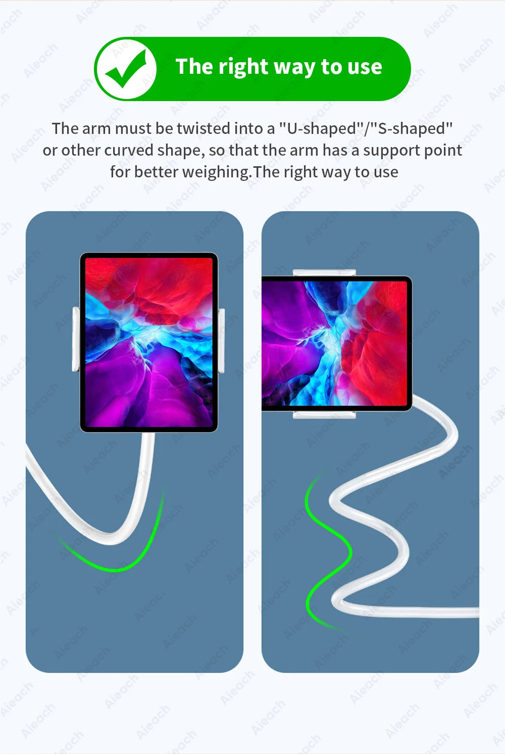 Tablet Bracket for Bed Desk Gooseneck Tablet Stand