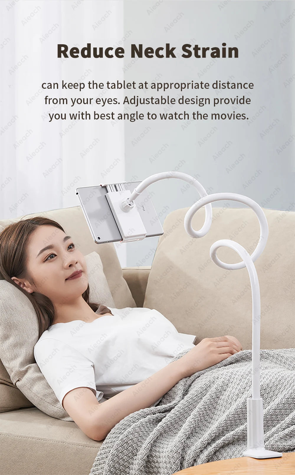 Tablet Bracket for Bed Desk Gooseneck Tablet Stand