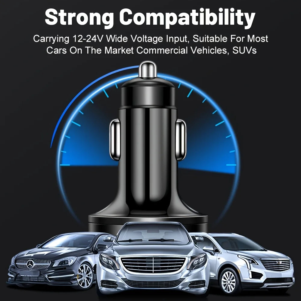 6-in-1 Fast Charging Car Adapter 3.1A Dual Type-C