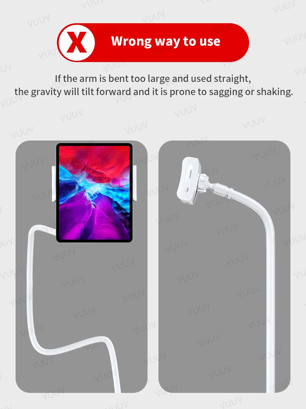 Tablet Bracket for Bed Desk Gooseneck Tablet Stand