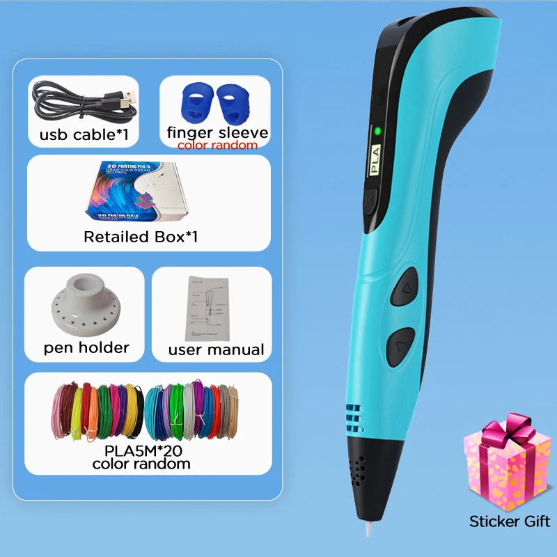 2025 Children 3D Printing Pen with LED Screen