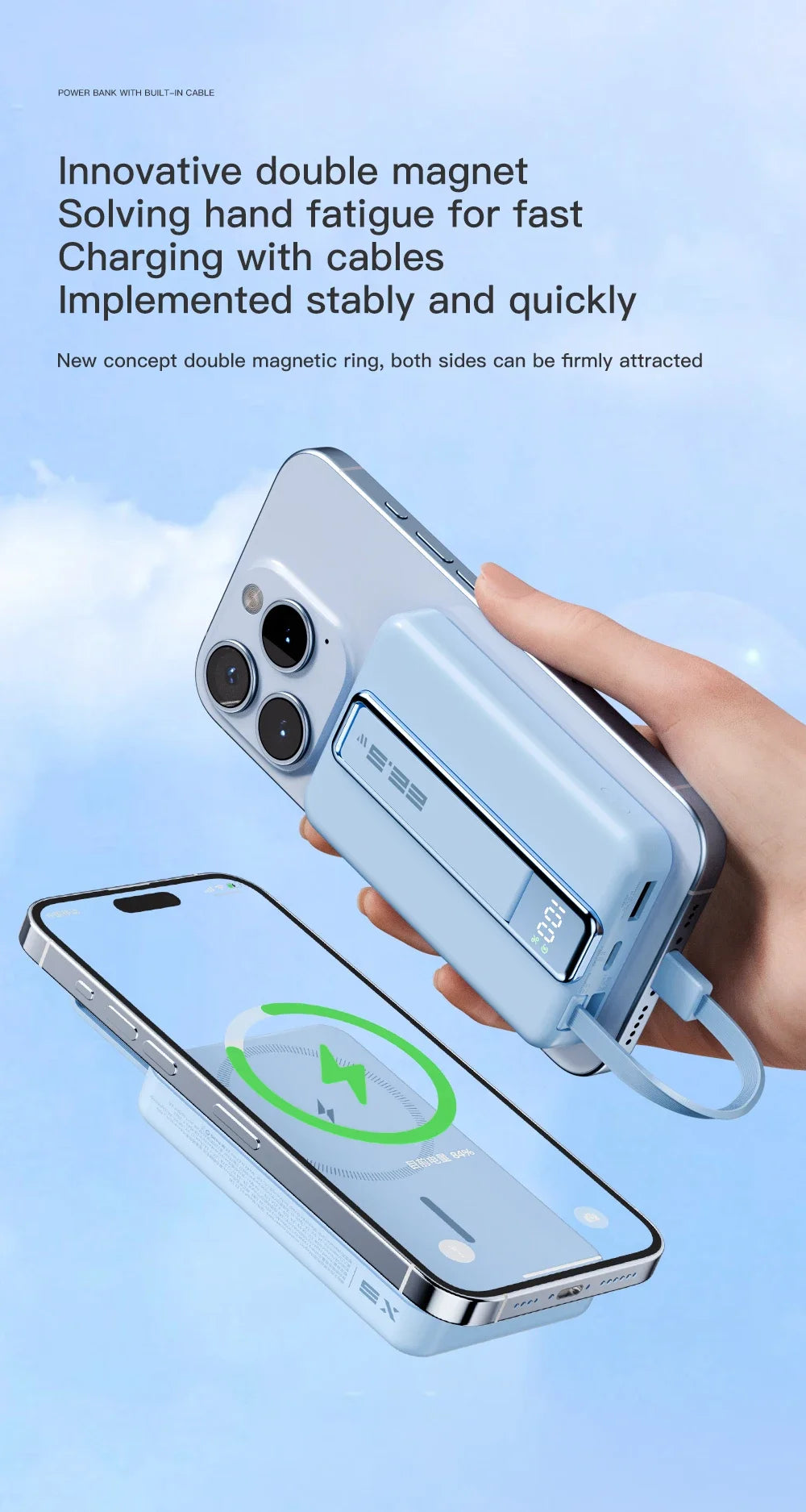 Magnetic Wireless Power Bank 10000mAh Portable PD 20W