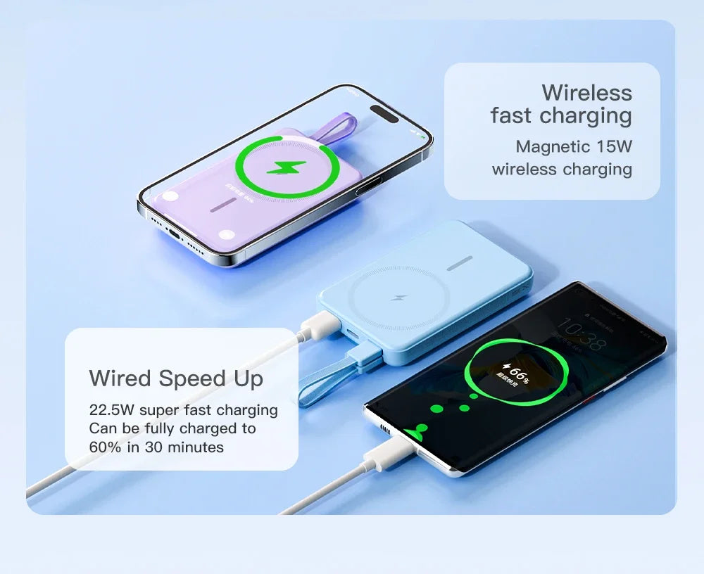 Magnetic Wireless Power Bank 10000mAh Portable PD 20W