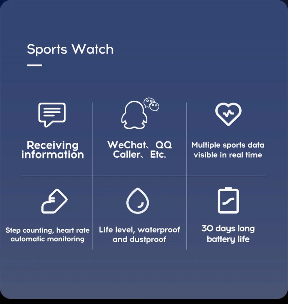 Smart Watch Sport Fitness Bracelet Control Music Message