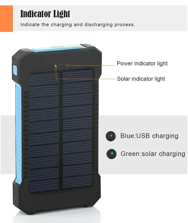 200000mAh Solar Power Bank Large Capacity Portable Charger Fast Charging External Battery for IPhone Samsun Huawei Powerbank