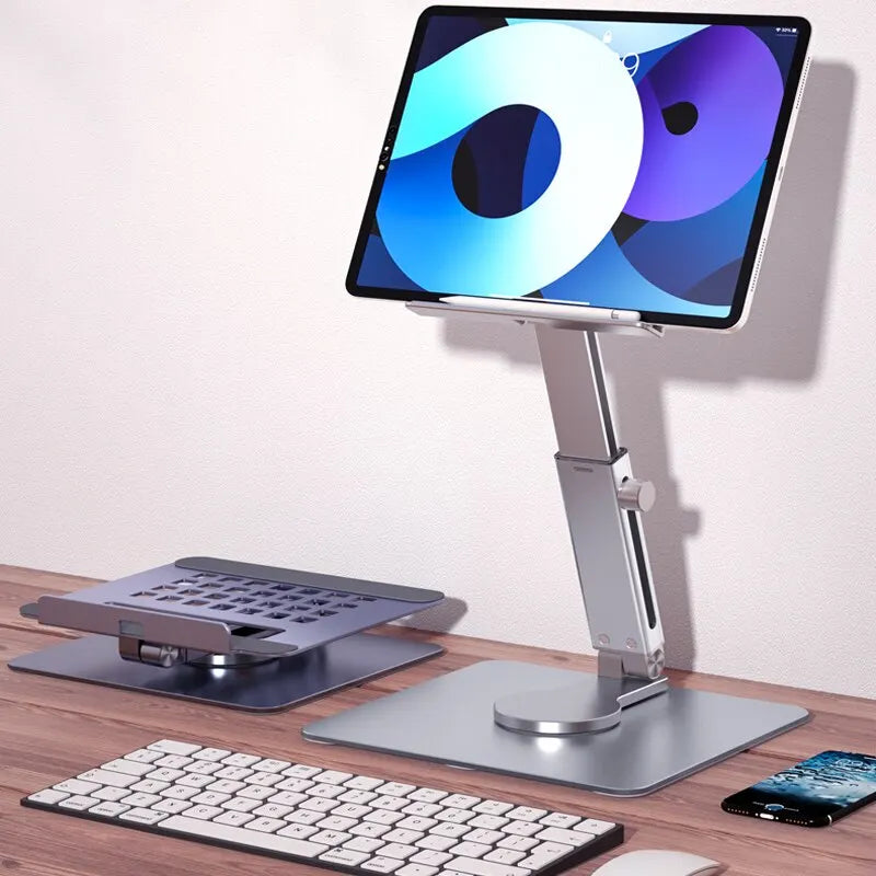 Aluminum Tablet Stand 360°Rotating Folding Adjustable Desk Holder