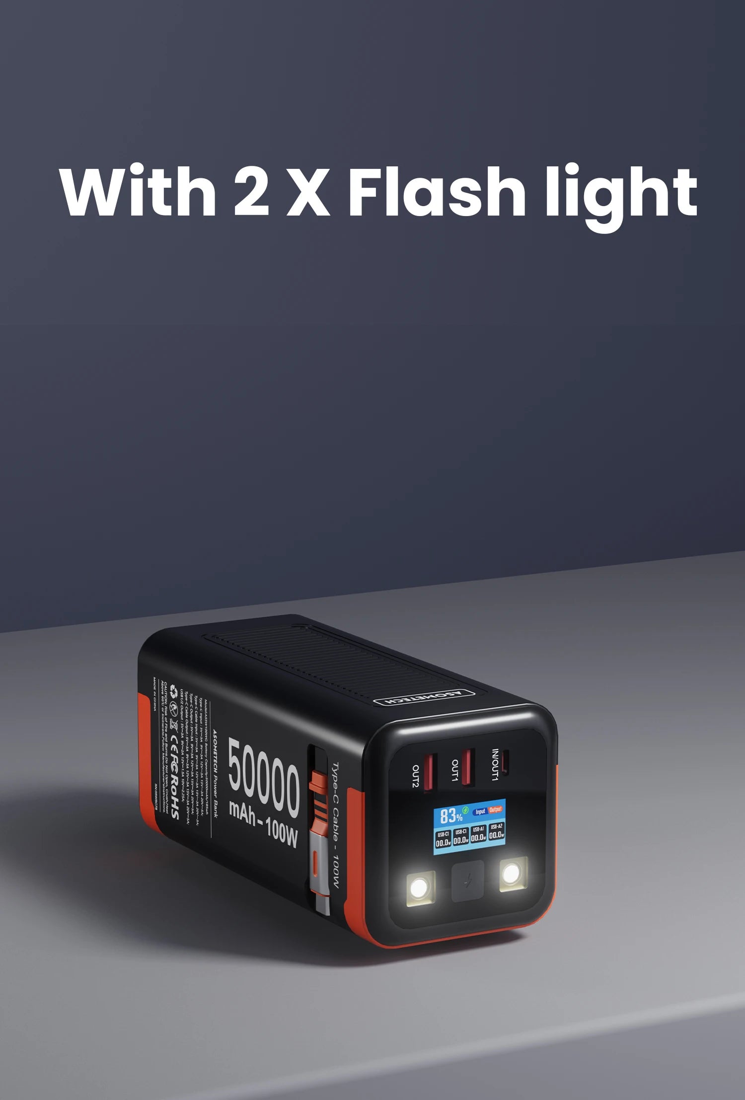 Power Bank 50000mAh 100W PD PPS Super Fast