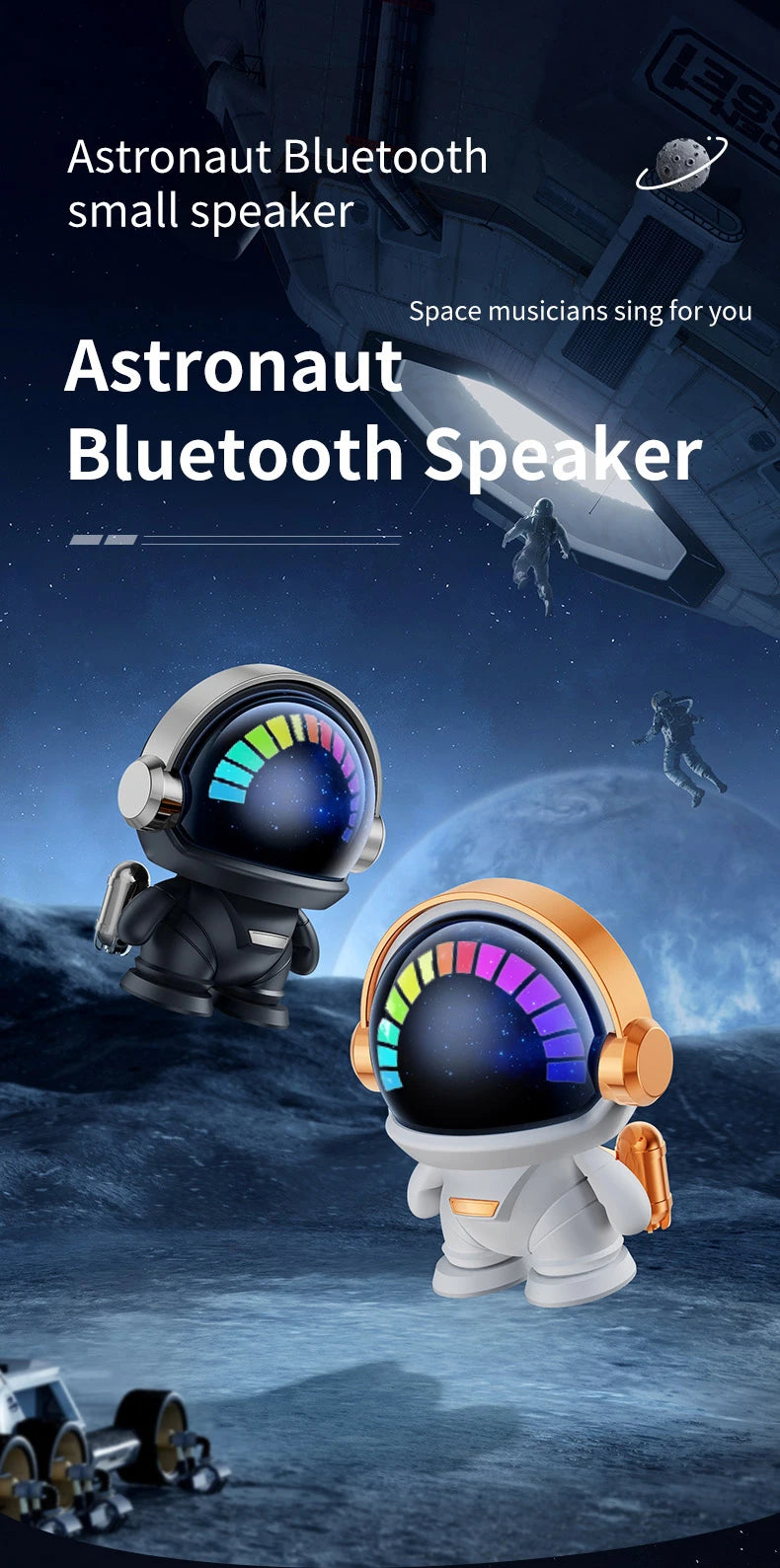 LED Mini Smart Astronaut Bluetooth Speaker Hifi Sound