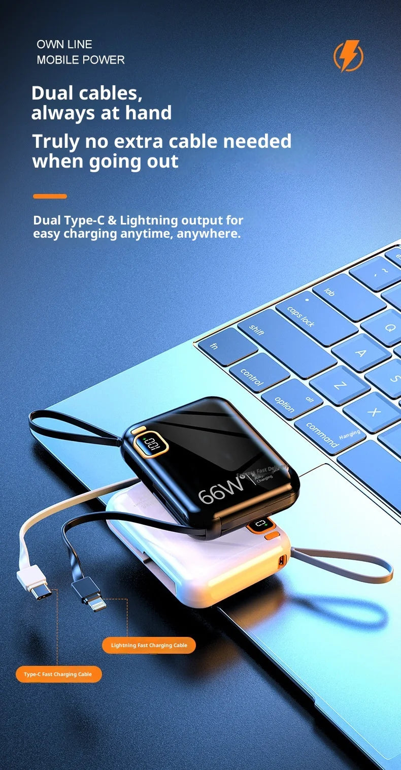 66W fast charging power bank 10000 mAh large