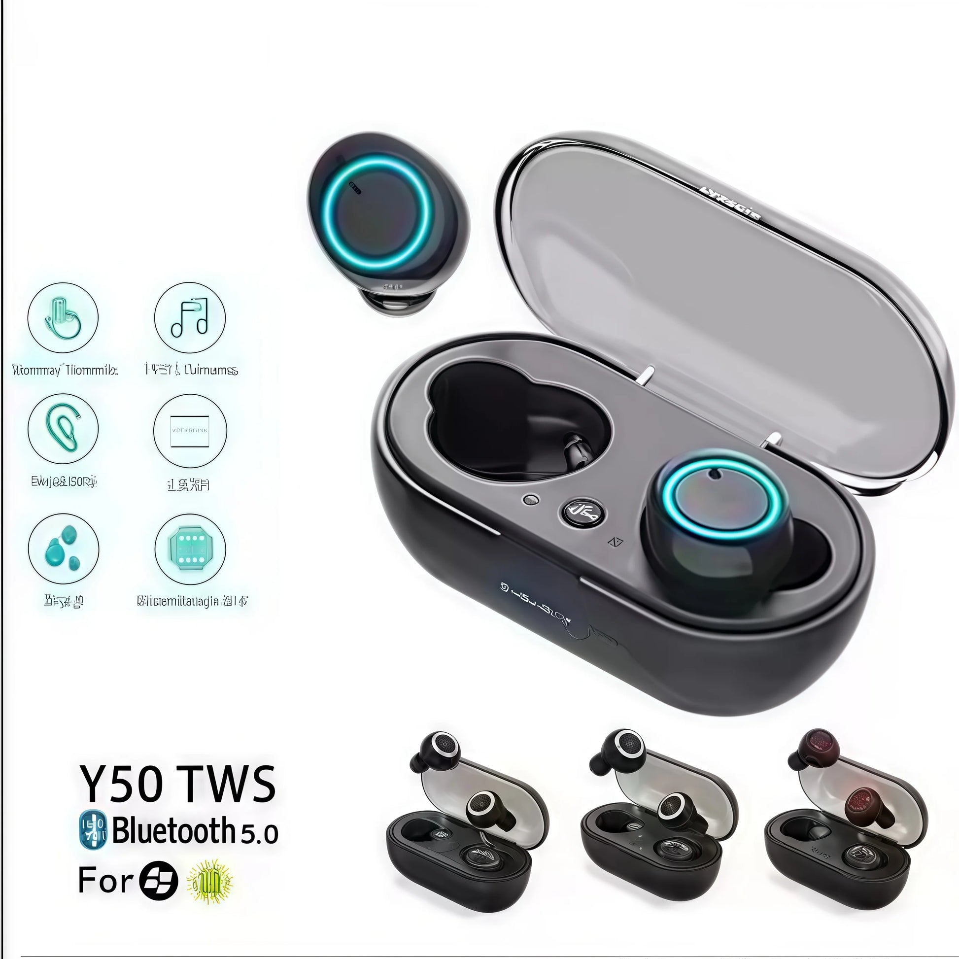 TWS Bluetooth 5.0 Earphones - 9D Stereo Touch