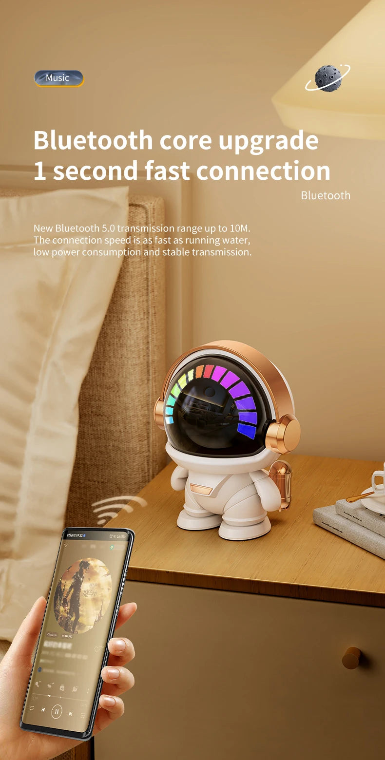 LED Mini Smart Astronaut Bluetooth Speaker Hifi Sound