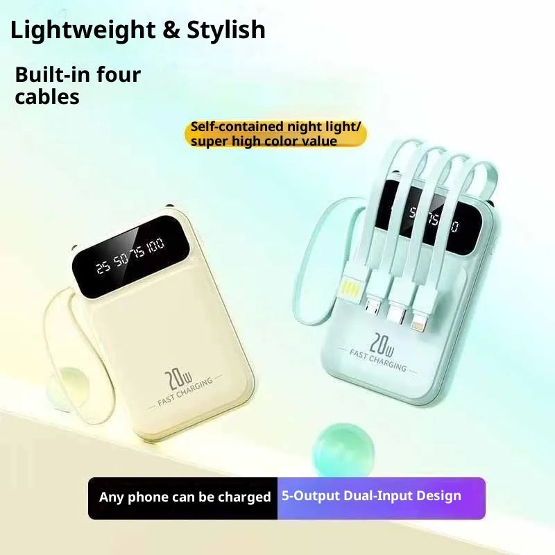 Power bank comes with 20000 mAh large capacity