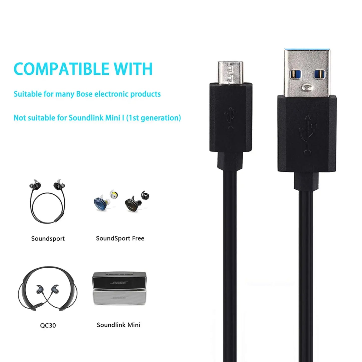 Charger Charging Cable Cord [Micro-USB, 3ft] Fast Charge