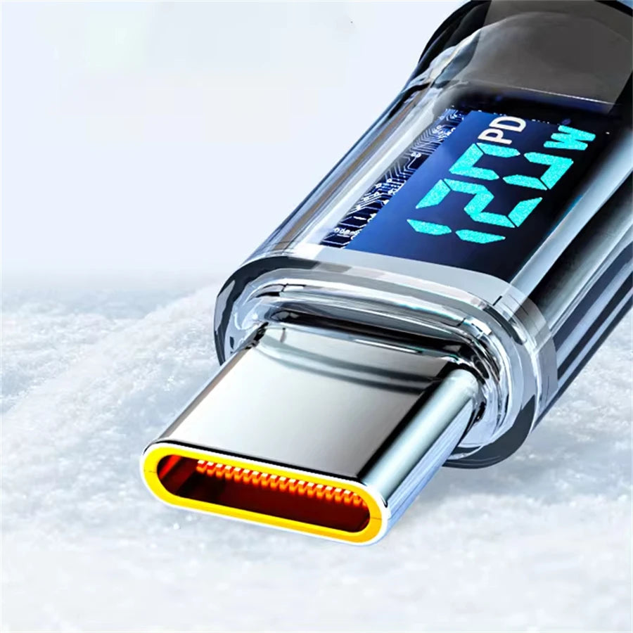 NNBILI 120W Super Fast Charging Cable Real-time Digital