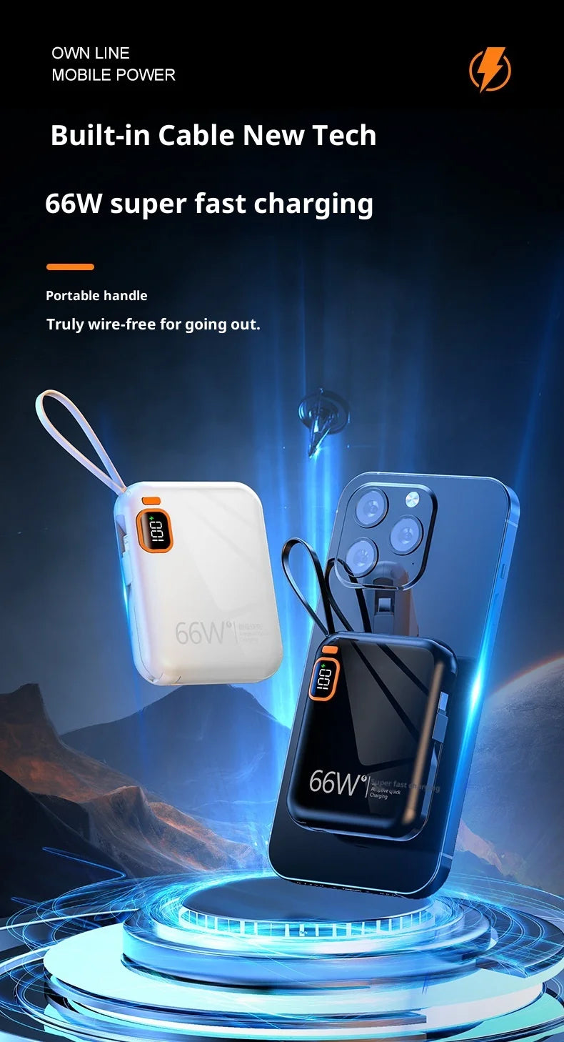 66W fast charging power bank 10000 mAh large