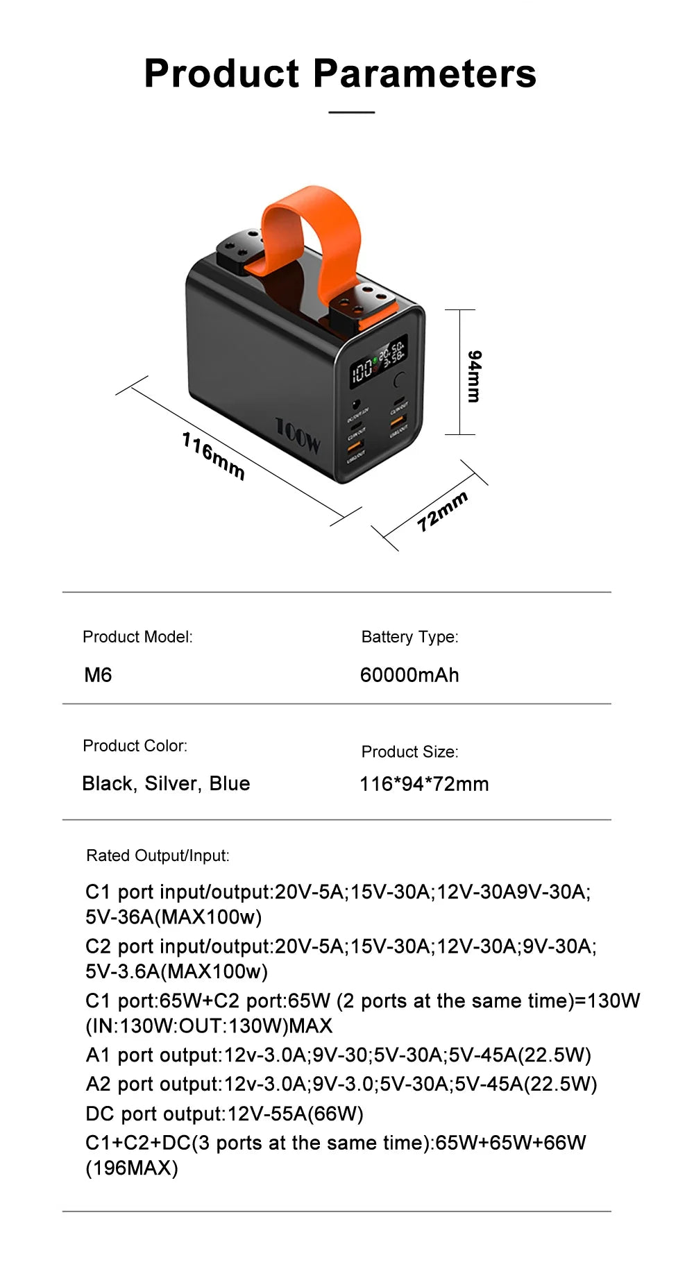 Power Bank Station 60000mAh 30000mAh Outdoor Energy PD
