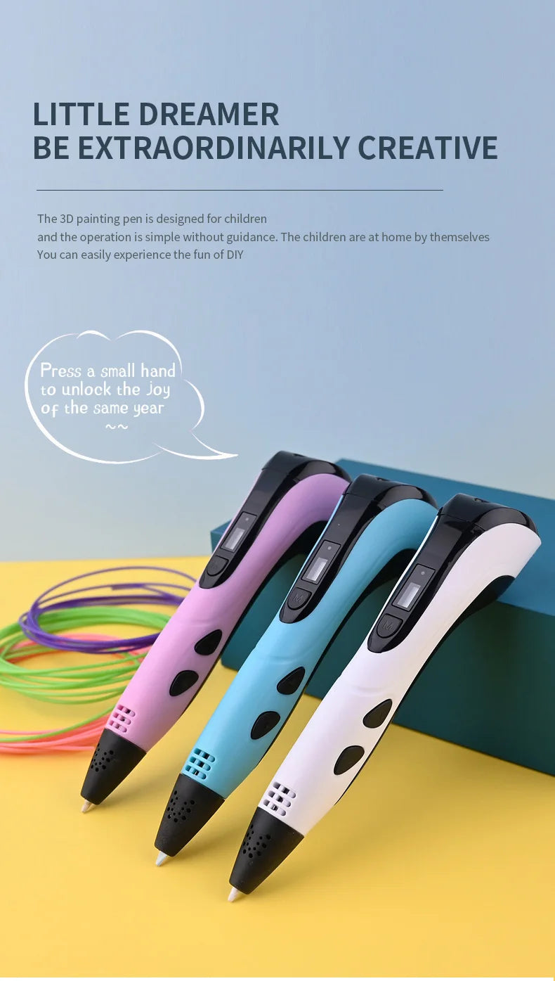 2025 Children 3D Printing Pen with LED Screen