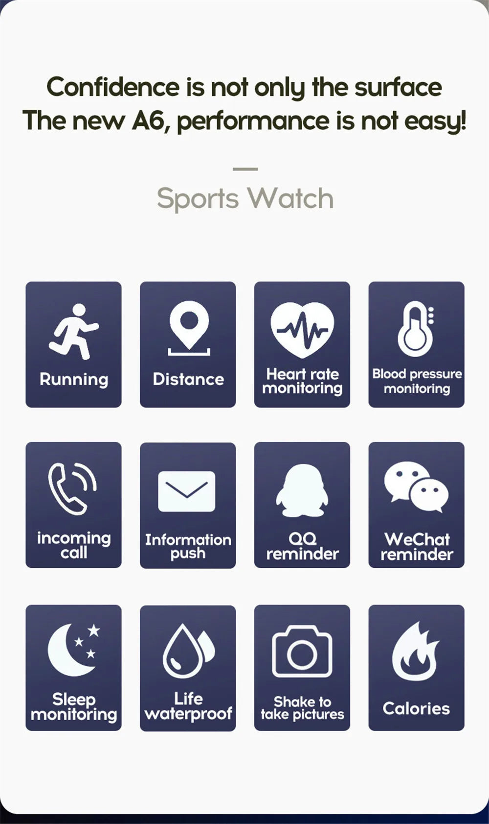 Smart Watch Sport Fitness Bracelet Control Music Message
