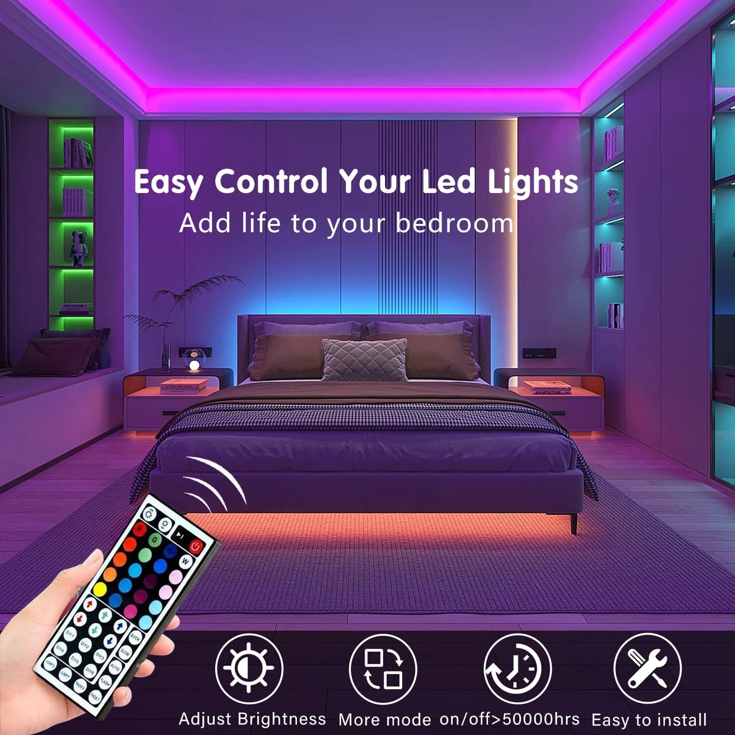 Led Strip Lights with 44 Key Remote Control
