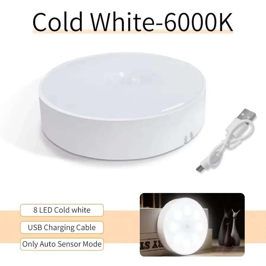 Motion Sensor LED Night Light USB Rechargeable Night