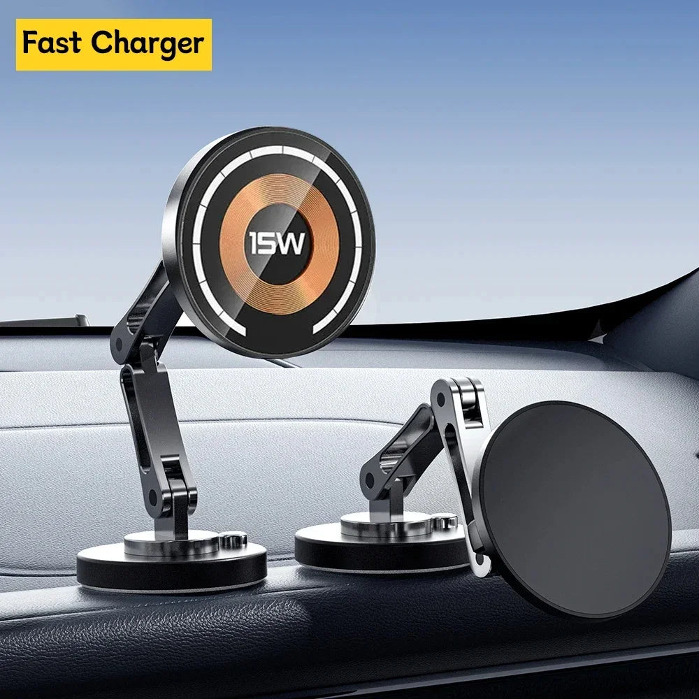 Magnetic Wireless Charger Car Phone Holder 15W Fast
