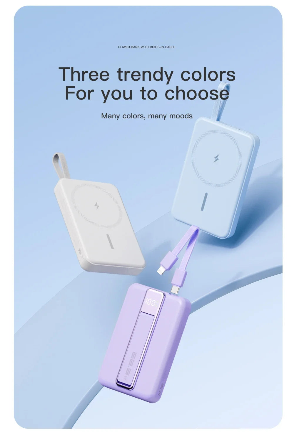 Magnetic Wireless Power Bank 10000mAh Portable PD 20W