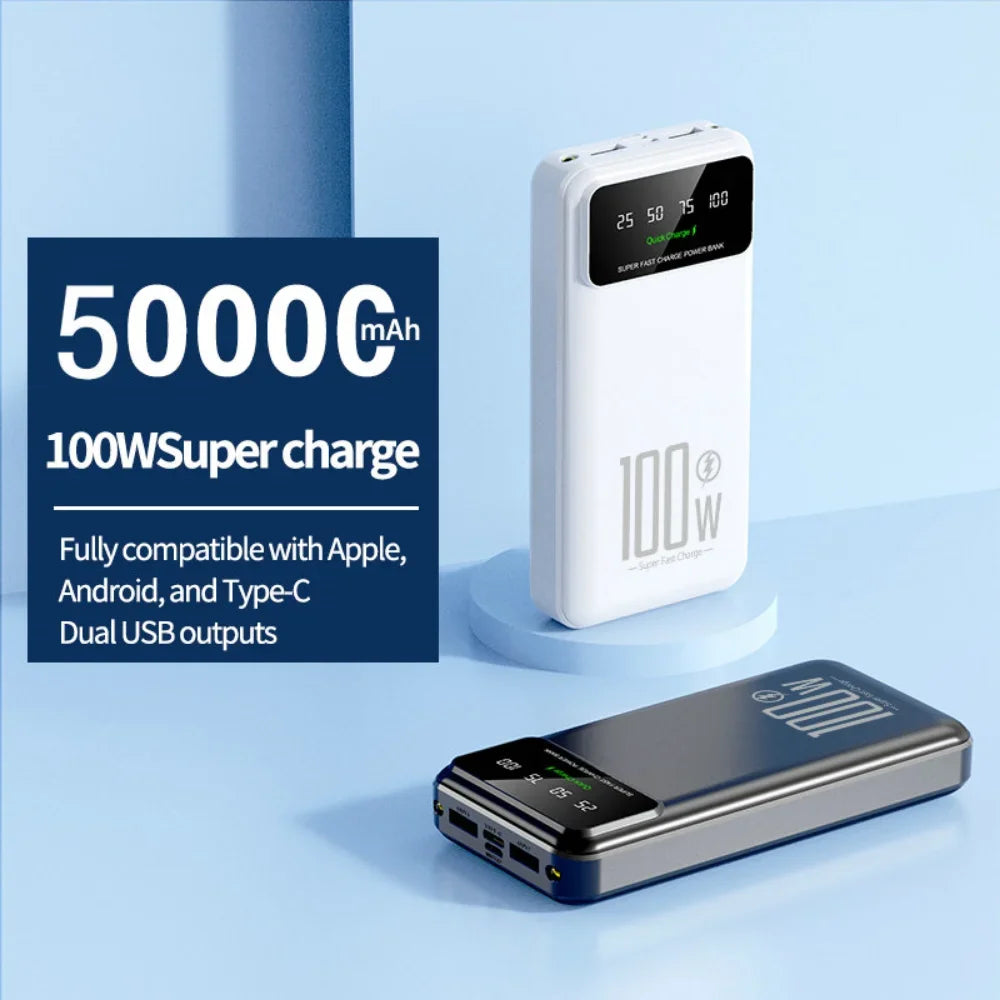 2025 NEW Power Bank 50000mAh High Capacity 100W