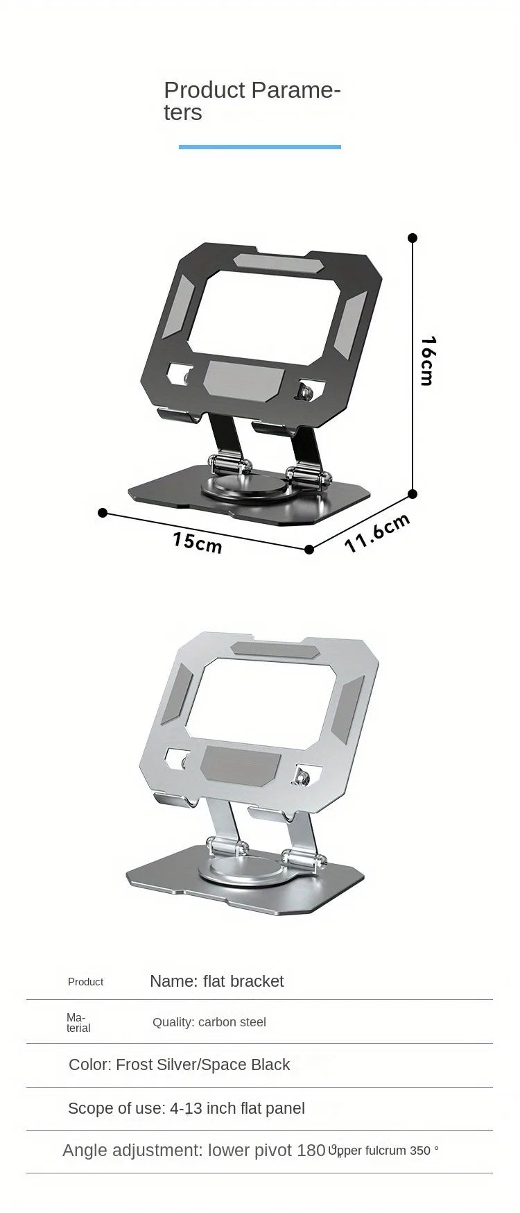 360° Rotatable Tablet Stand Adjustable Stand Bracket for