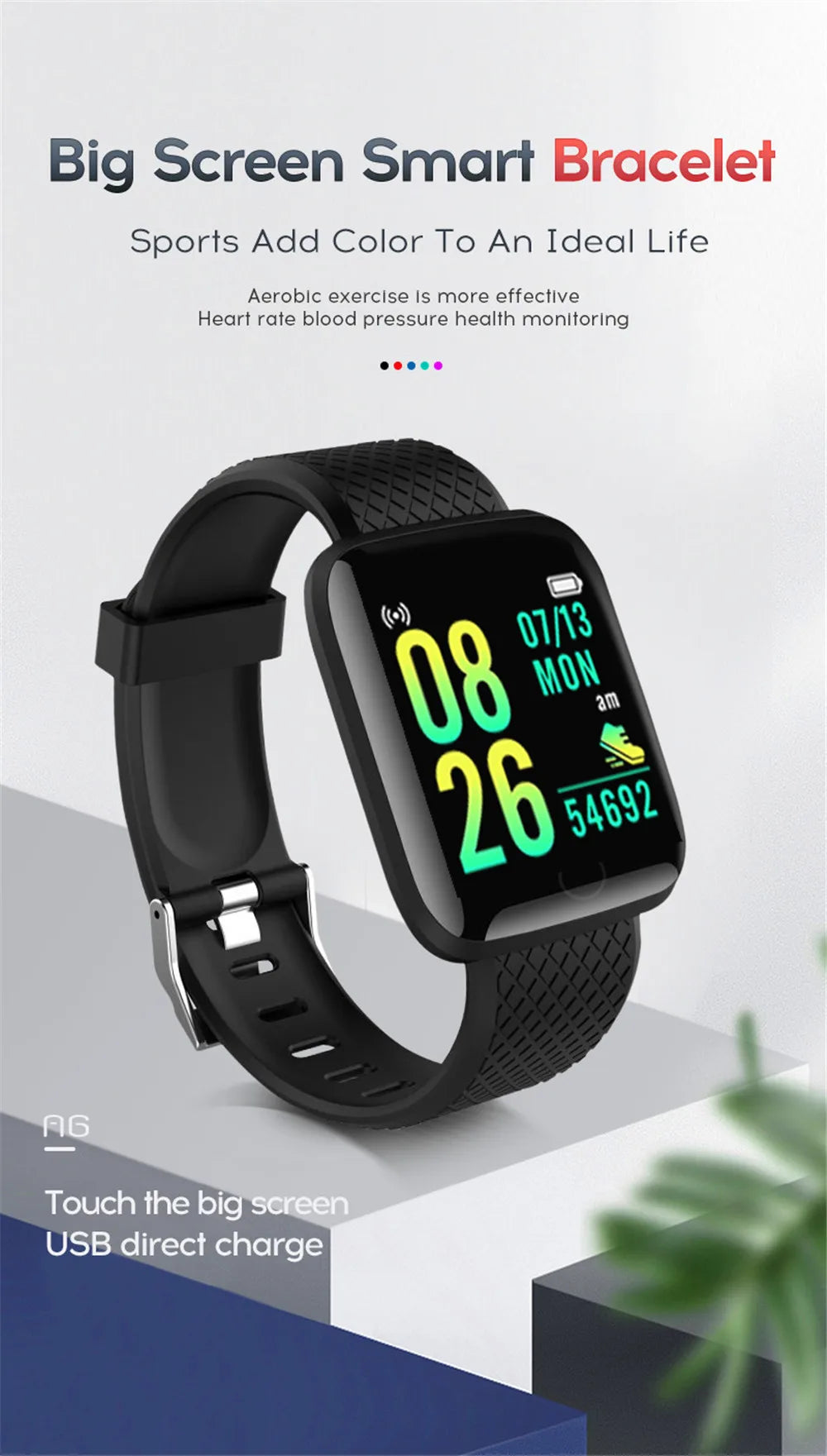 Smart Watch Sport Fitness Bracelet Control Music Message