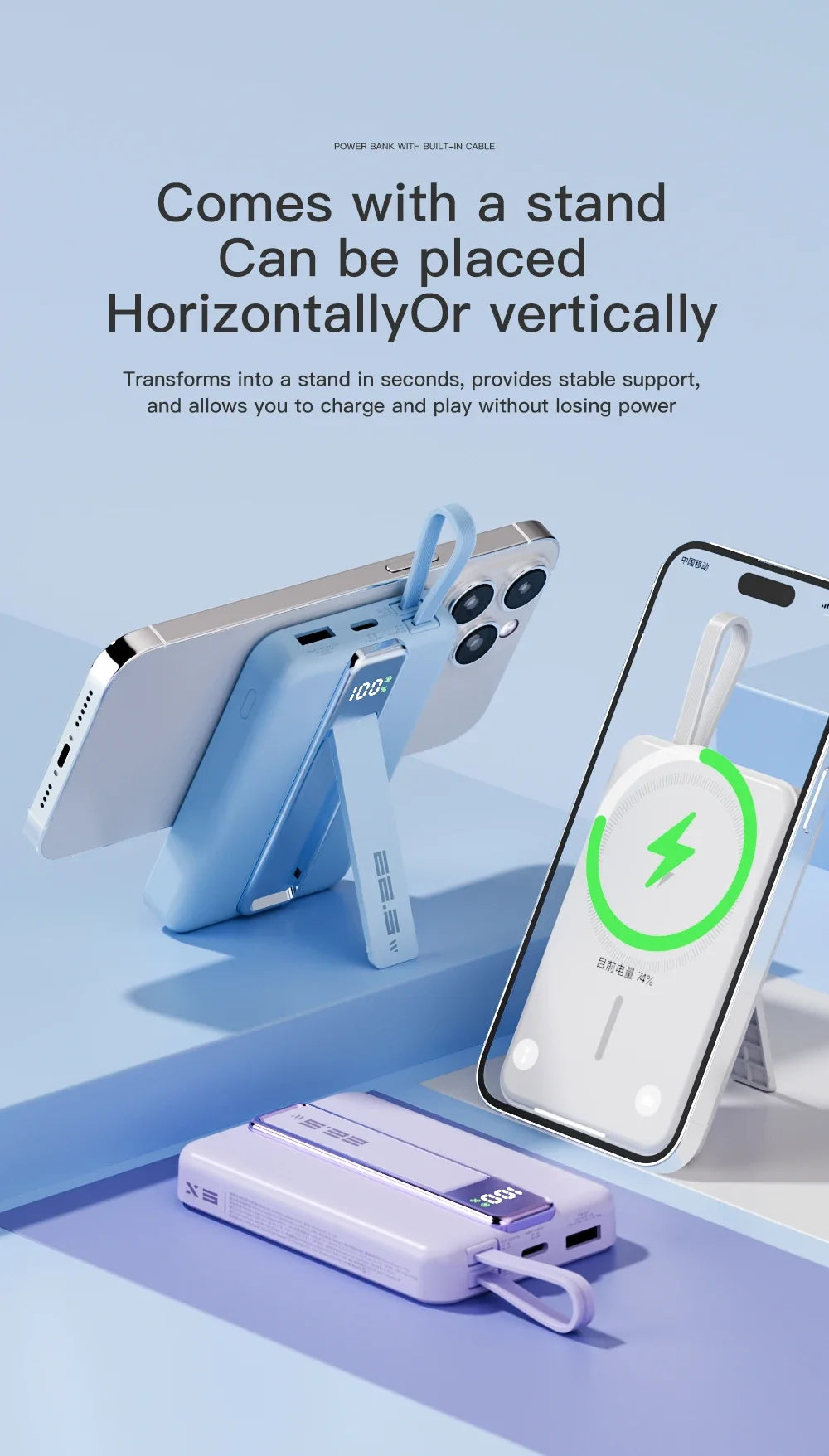 Magnetic Wireless Power Bank 10000mAh Portable PD 20W