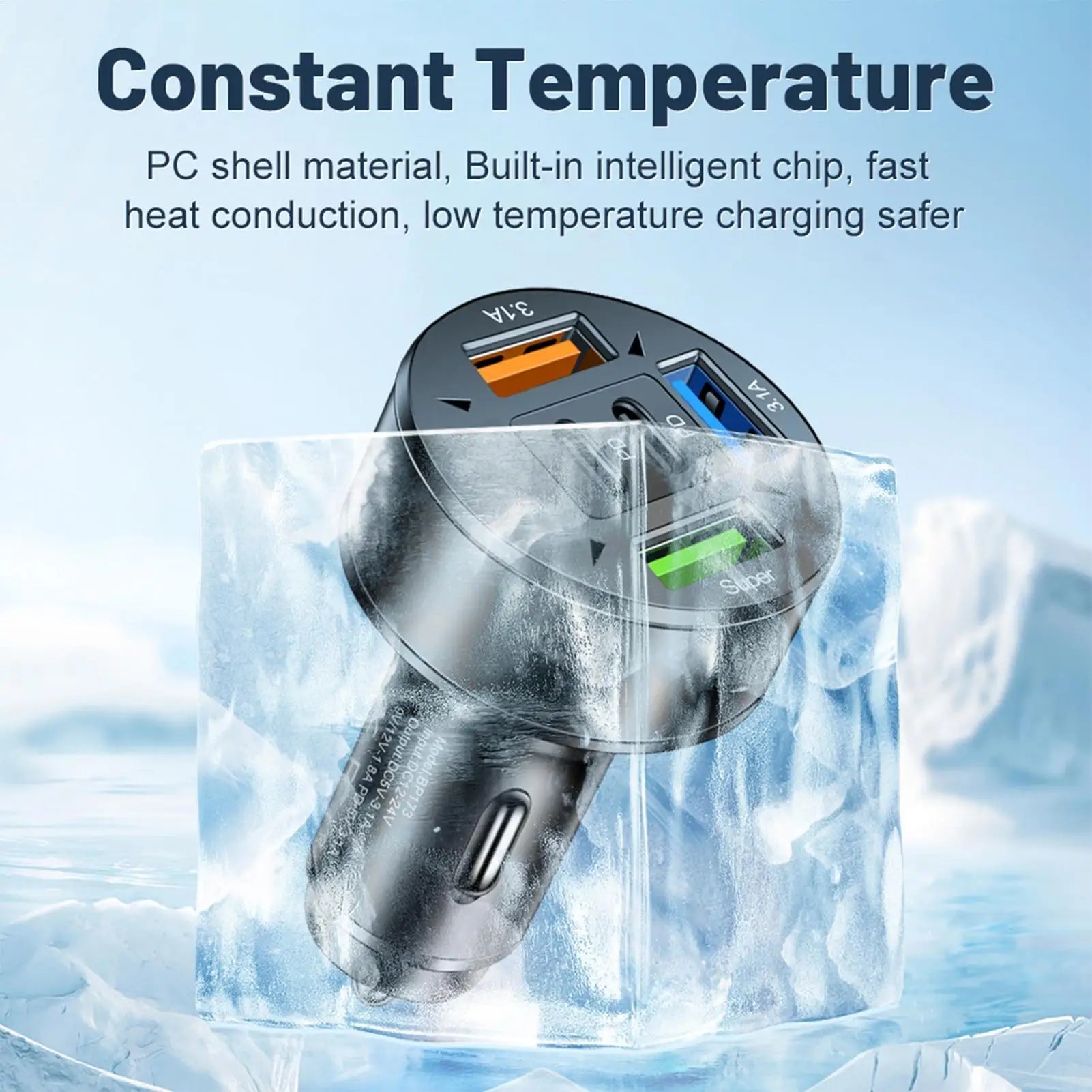 Car Charger Fast Charging 100W 3 USB 2PD