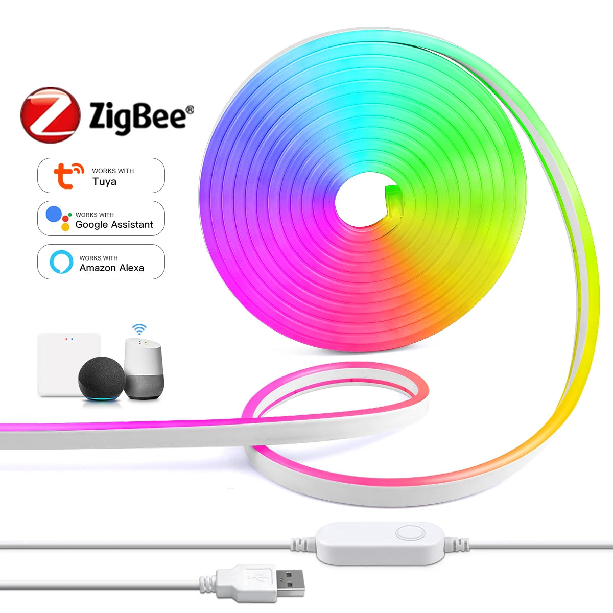Alexa 5V USB ZigBee RGB LED Strip Tuya
