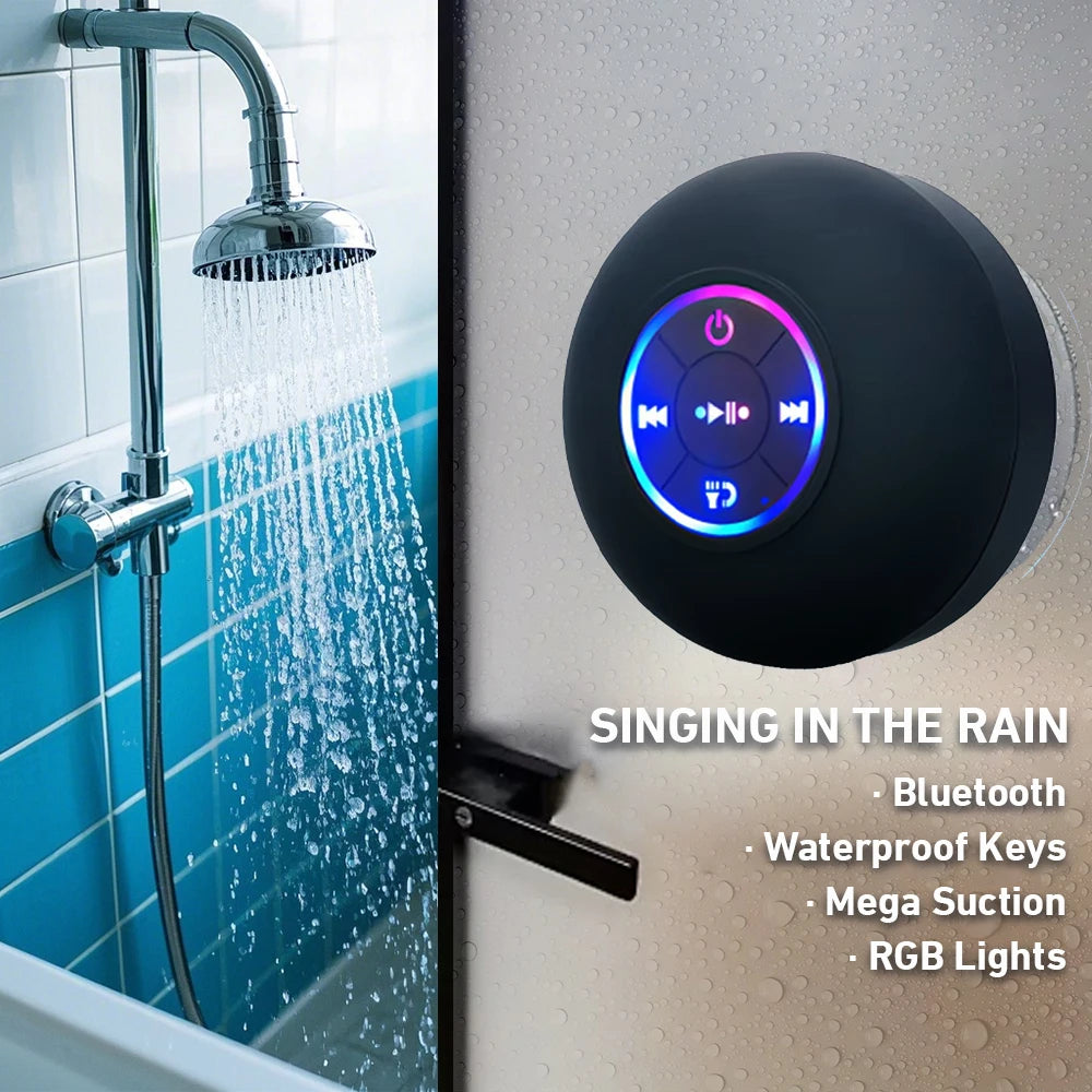Waterproof Bluetooth Speaker with Colorful LED Lights, Strong