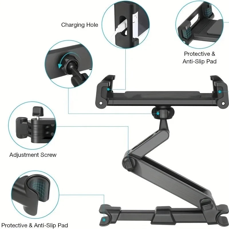 Car Tablet Holder, Headrest Mount Adjustable Stand Cradle