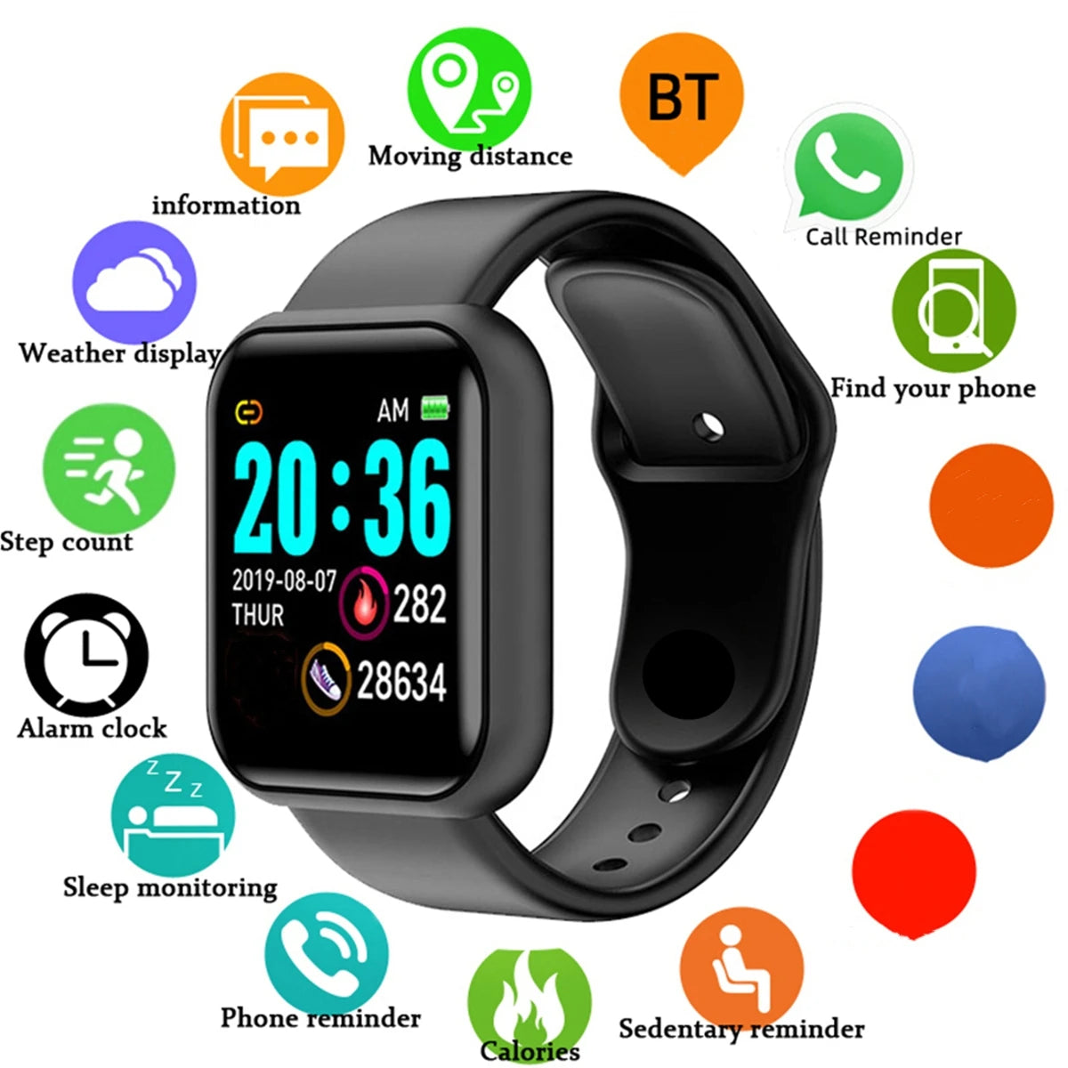 Smartwatch Men Women Wristwatches Smart Watch Message Fitness
