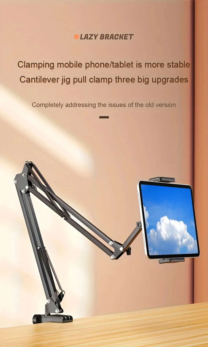 Adjustable Bed Tablet Holder Rotatable Long Arm 4.7-13"