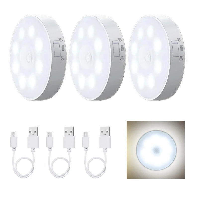 Motion Sensor LED Night Light USB Rechargeable Night