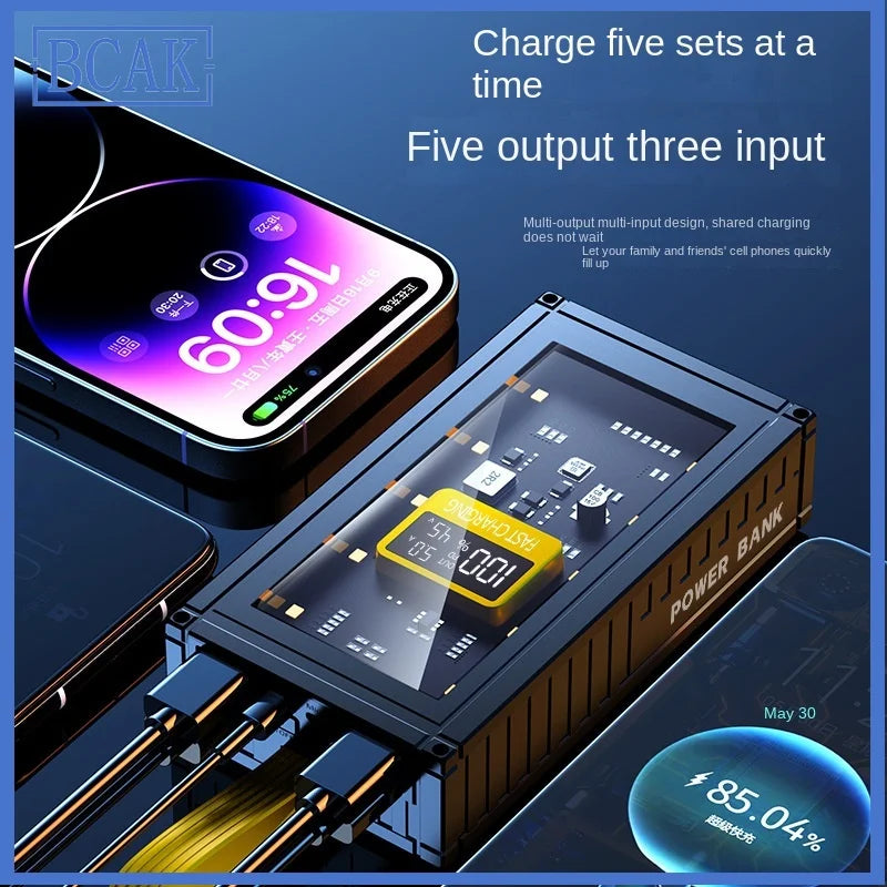 30000mAh 50000mAh 120W Fast Charging Transparent Power Bank