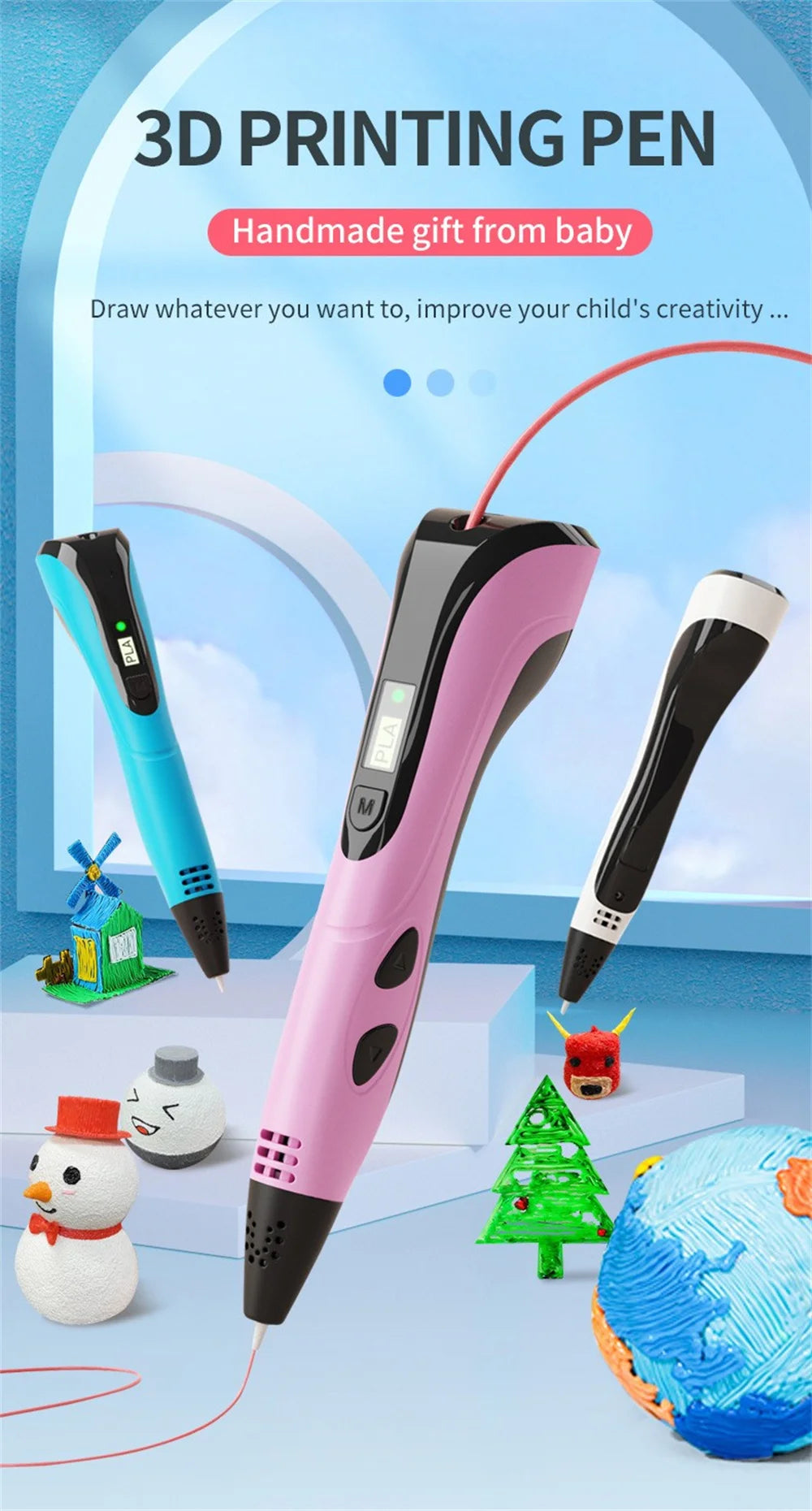 2025 Children 3D Printing Pen with LED Screen
