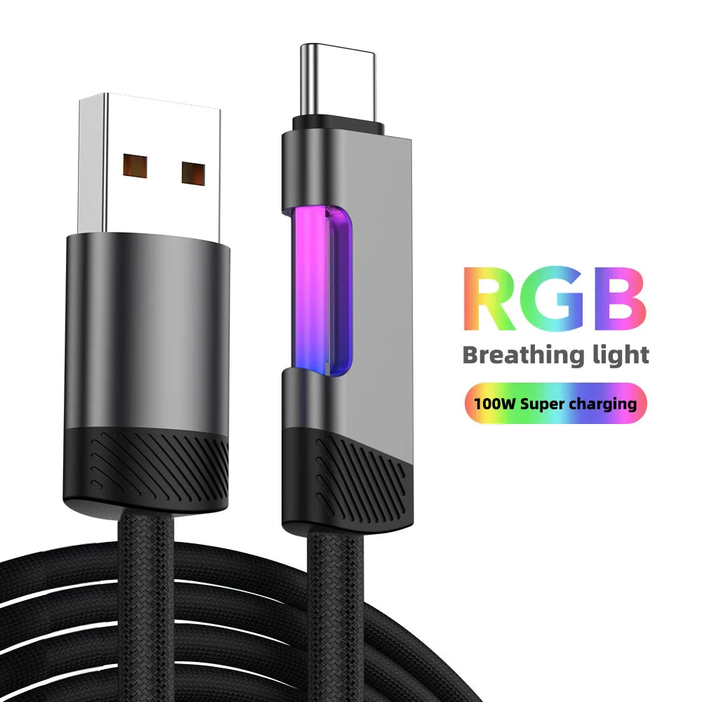 RGB Fast Charging Cable 120W 6A USB Type
