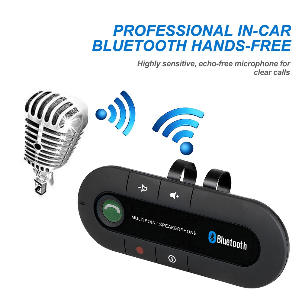 Bluetooth Speaker Handsfree Car Kit Sun Visor Clip