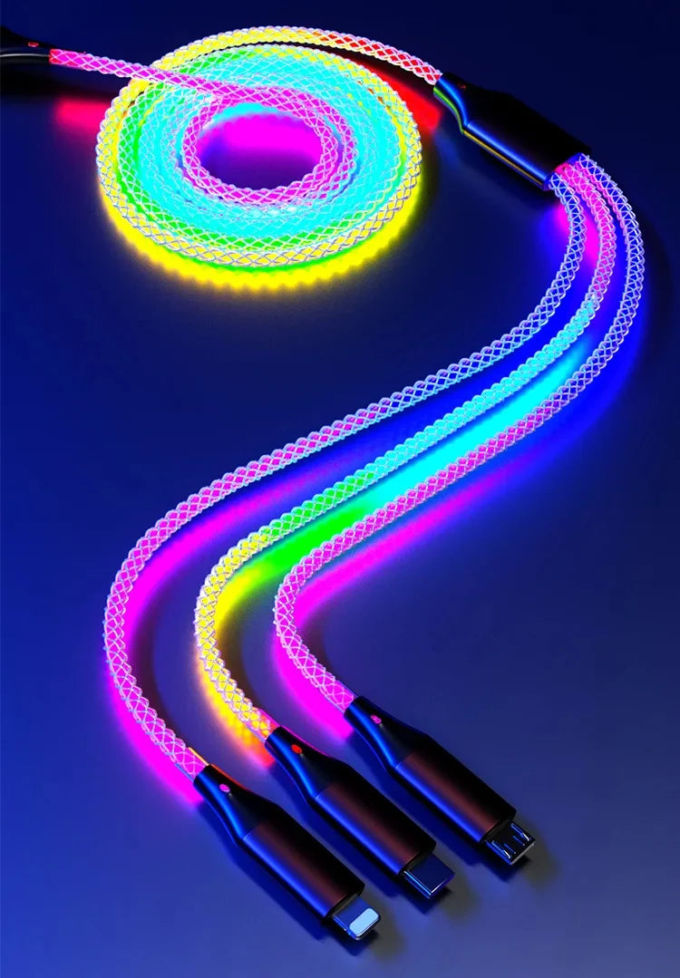 6A Super Fast Charging Colorful Light Data Cable
