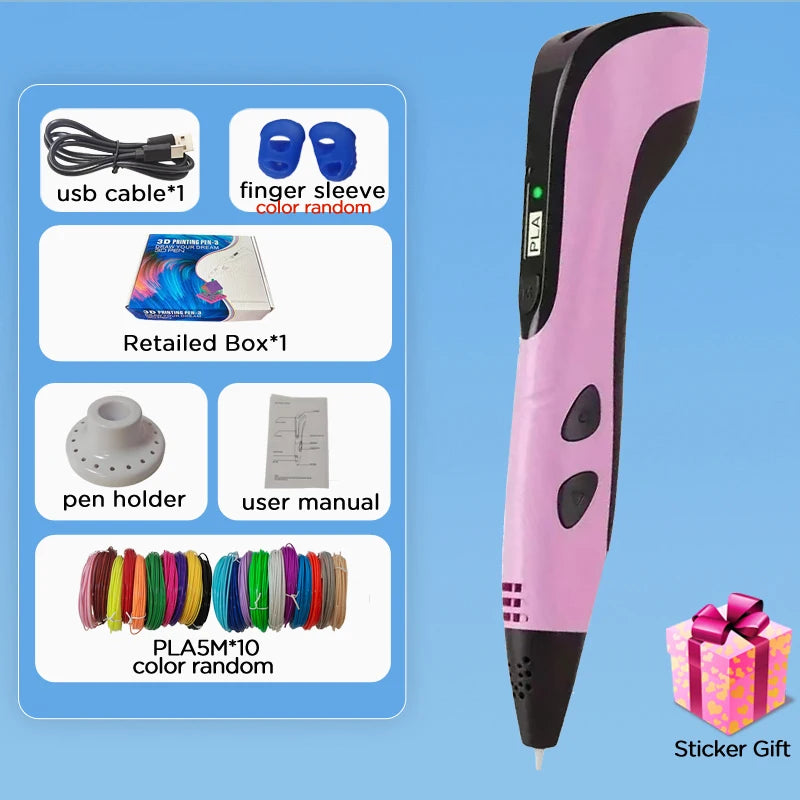 2025 Children 3D Printing Pen with LED Screen