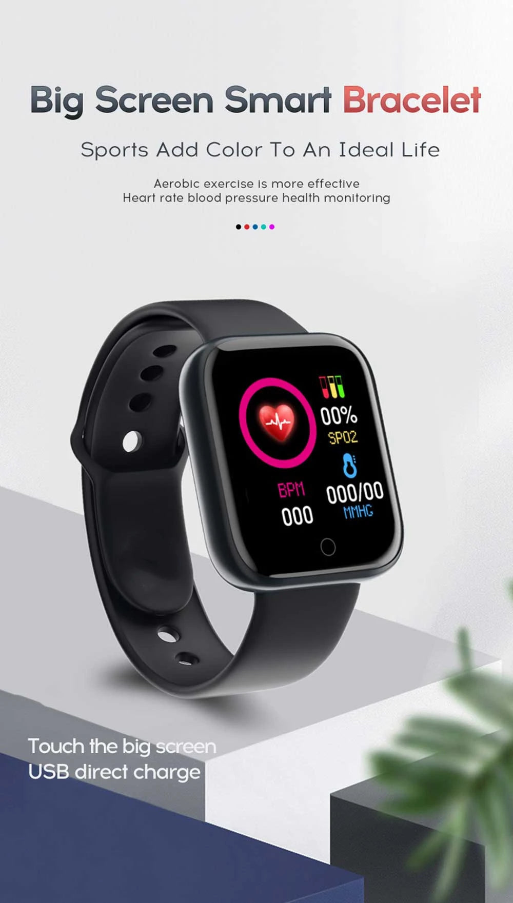 Smart Watch For Women Men Wristwatch Bluetooth Connected