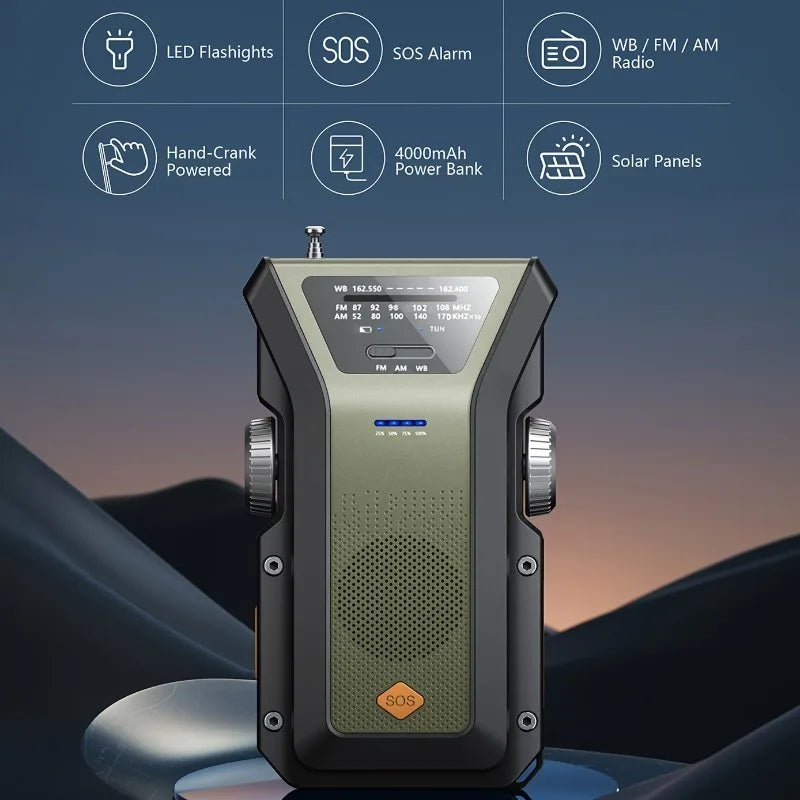 2025 New Style Solar Power Hand-cranked Universal Emergency