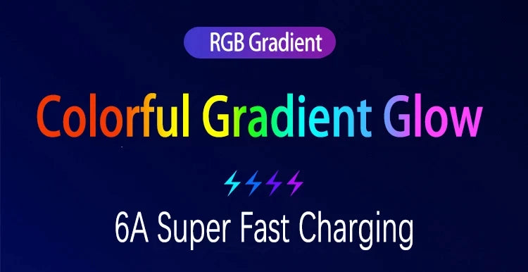 6A Super Fast Charging Colorful Light Data Cable